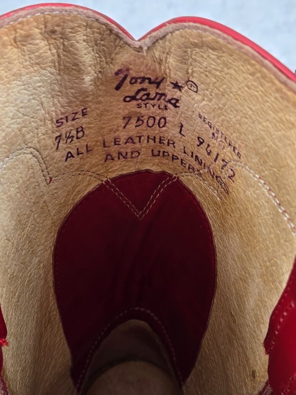 Tony Lama Red Boots Womens 7.5 B Ropers Leather Western Rodeo Cowboy Cowgirl - Picture 6 of 16